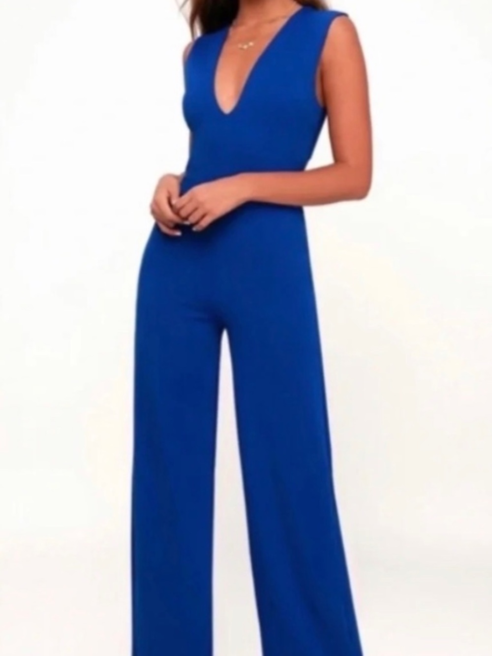 Lulus NWT Royal Blue Backless Jumpsuit